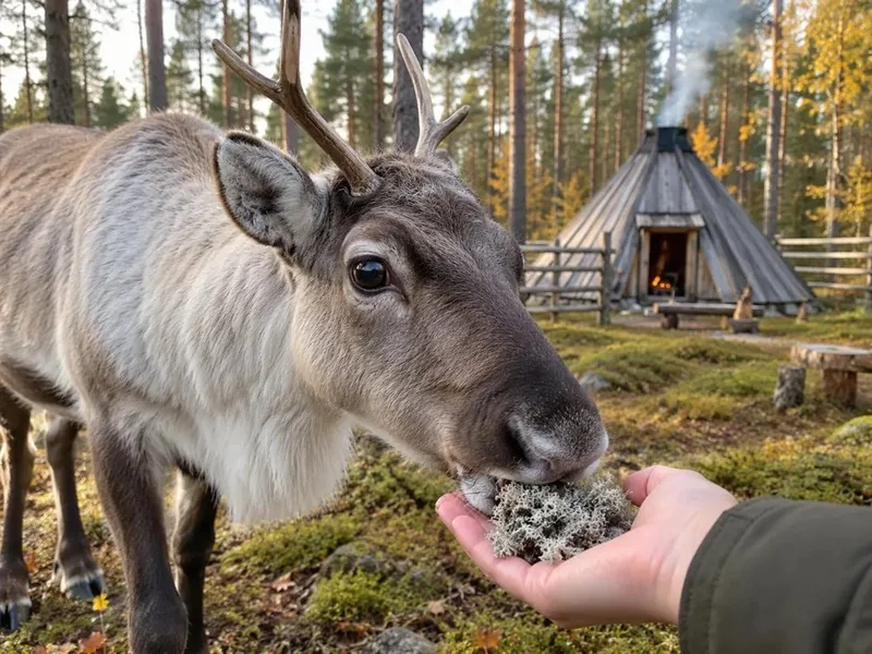 Porojen ruokinta, saamelaisperinteet ja kuvat
